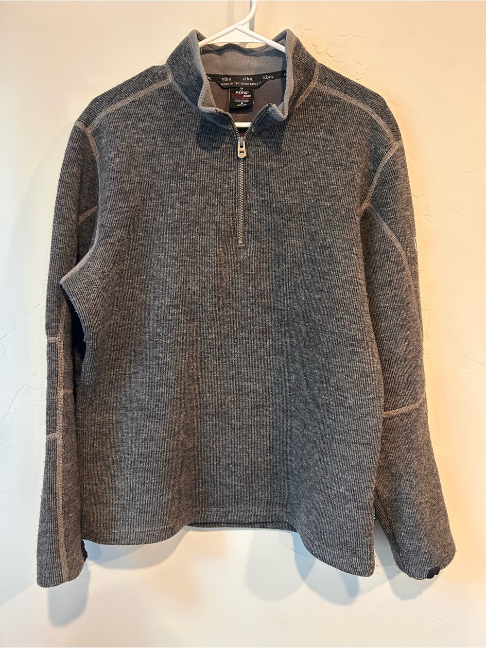 Kuhl Men’s Charcoal Zip-Neck Sweater